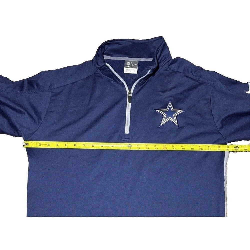 Nike Dallas Cowboys NFL On-Field 1/4 Zip Jacket Pullover Blue Tan Men's Large